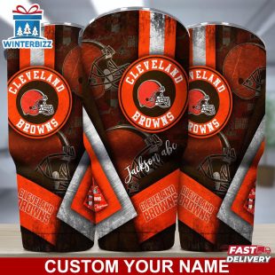 Custom Name Cleveland Browns NFL Football Sport Tumbler Gift For Fans
