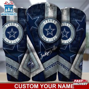 Custom Name Dallas Cowboys NFL Football Sport Tumbler Gift For Fans