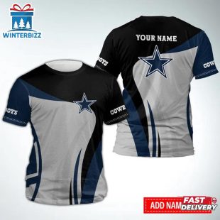 Custom Name Dallas Cowboys Sport Team NFL All Over Print T-Shirt