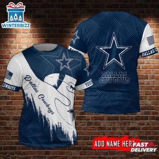 Custom Name Dallas Cowboys Team Sport NFL All Over Print T-Shirt