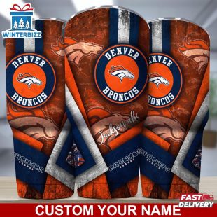 Custom Name Denver Broncos NFL Football Sport Tumbler Gift For Fans