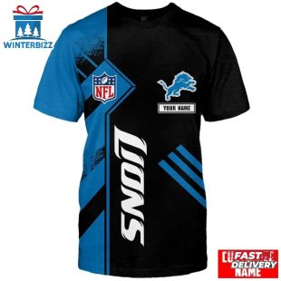 Custom Name Detroit Lions NFL All Over Print T-Shirt