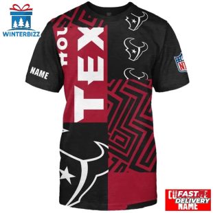Custom Name Houston Texans NFL All Over Print T-Shirt