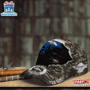 Custom Name NFL Broncos Punisher Skull Baseball Cap