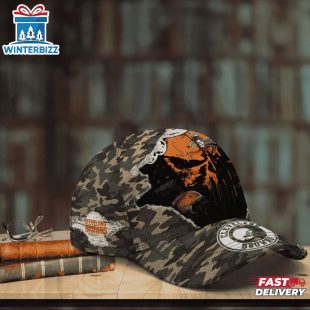 Custom Name NFL Browns Punisher Skull Baseball Cap