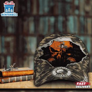 Custom Name NFL Browns Punisher Skull Baseball Cap