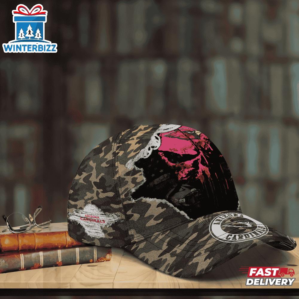 Custom Name NFL Cardinals Punisher Skull Baseball Cap Custom Name NFL Cardinals Punisher Skull Baseball Cap