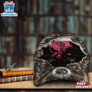 Custom Name NFL Cardinals Punisher Skull Baseball Cap