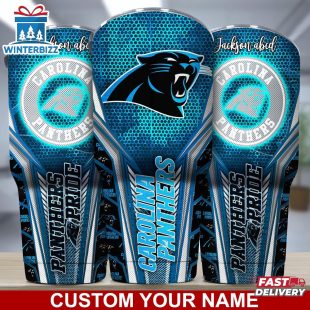 Custom Name NFL Carolina Panthers Sport Team Football Tumbler For Fans