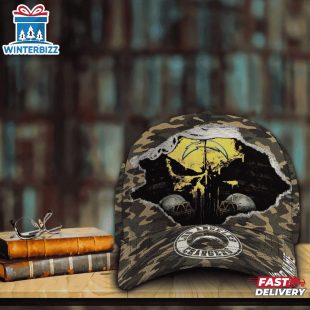 Custom Name NFL Chargers Punisher Skull Baseball Cap