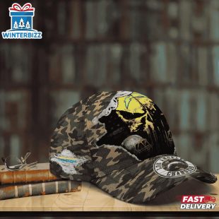 Custom Name NFL Chargers Punisher Skull Baseball Cap