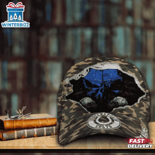 Custom Name NFL Colts Punisher Skull Baseball Cap