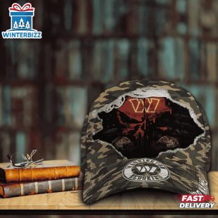 Custom Name NFL Commanders Punisher Skull Baseball Cap