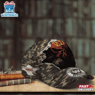 Custom Name NFL Commanders Punisher Skull Baseball Cap