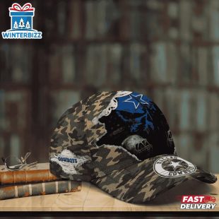 Custom Name NFL Cowboys Punisher Skull Baseball Cap