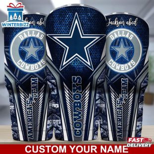 Custom Name NFL Dallas Cowboys Sport Team Football Tumbler For Fans