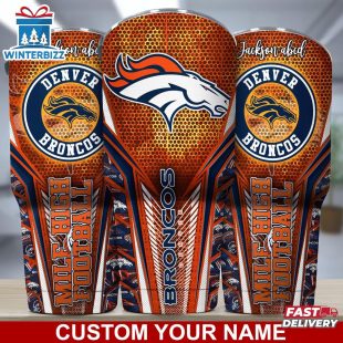Custom Name NFL Denver Broncos Sport Team Football Tumbler For Fans
