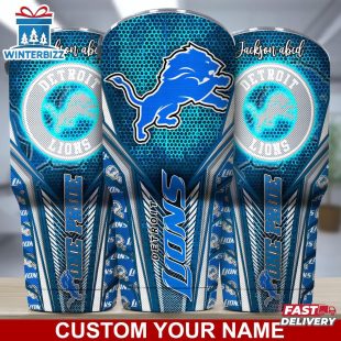 Custom Name NFL Detroit Lions Sport Team Football Tumbler For Fans