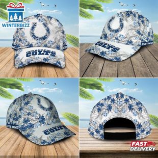 Custom Name NFL Indianapolis Colts Hawaiian Pattern Baseball Cap