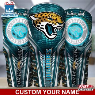 Custom Name NFL Jacksonville Jaguars Sport Team Football Tumbler For Fans