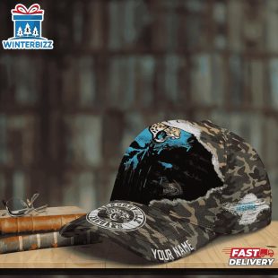 Custom Name NFL Jaguars Punisher Skull Baseball Cap