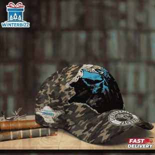 Custom Name NFL Jaguars Punisher Skull Baseball Cap