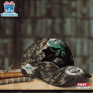 Custom Name NFL Jets Punisher Skull Baseball Cap