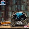 Custom Name NFL Lions Punisher Skull Baseball Cap