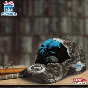 Custom Name NFL Lions Punisher Skull Baseball Cap