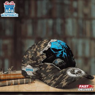 Custom Name NFL Lions Punisher Skull Baseball Cap