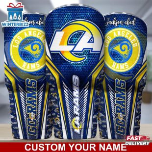 Custom Name NFL Los Angeles Rams Sport Team Football Tumbler For Fans