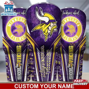 Custom Name NFL Minnesota Vikings Sport Team Football Tumbler For Fans
