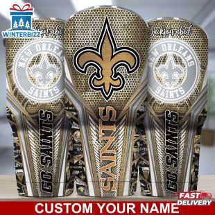 Custom Name NFL New Orleans Saints Sport Team Football Tumbler For Fans