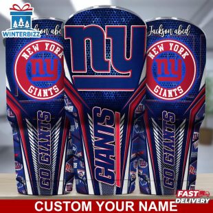 Custom Name NFL New York Giants Sport Team Football Tumbler For Fans