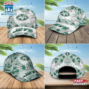 Custom Name NFL New York Jets Hawaiian Pattern Baseball Cap