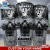 Custom Name NFL Oakland Raiders NFL Skull Tumbler For Sports Fan