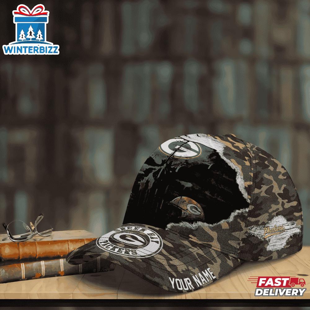 Custom Name NFL Packers Punisher Skull Baseball Cap Custom Name NFL Packers Punisher Skull Baseball Cap
