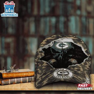 Custom Name NFL Packers Punisher Skull Baseball Cap