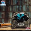 Custom Name NFL Panthers Punisher Skull Baseball Cap