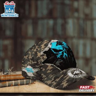 Custom Name NFL Panthers Punisher Skull Baseball Cap