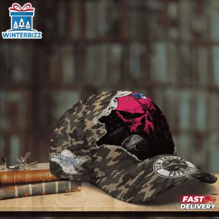 Custom Name NFL Patriots Punisher Skull Baseball Cap