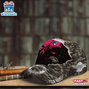 Custom Name NFL Patriots Punisher Skull Baseball Cap