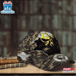 Custom Name NFL Rams Punisher Skull Baseball Cap