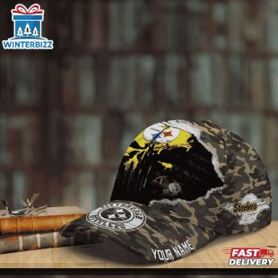 Custom Name NFL Steelers Punisher Skull Baseball Cap
