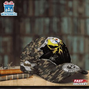Custom Name NFL Steelers Punisher Skull Baseball Cap