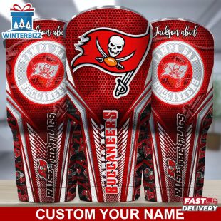 Custom Name NFL Tampa Bay Buccaneers Sport Team Football Tumbler For Fans