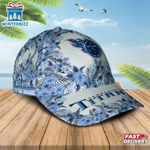 Custom Name NFL Tennessee Titans Hawaiian Pattern Baseball Cap