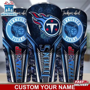 Custom Name NFL Tennessee Titans Sport Team Football Tumbler For Fans