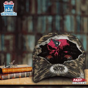 Custom Name NFL Texans Punisher Skull Baseball Cap