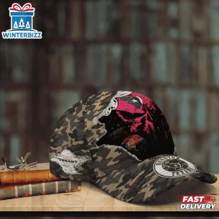 Custom Name NFL Texans Punisher Skull Baseball Cap